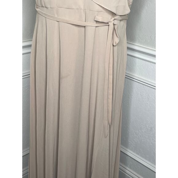 Morilee by Madeline Gardner Latte Taupe Long Gown Chiffon Dress Plus size - Picture 5 of 13